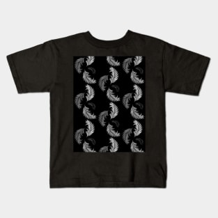 Black and white leaves pattern Kids T-Shirt